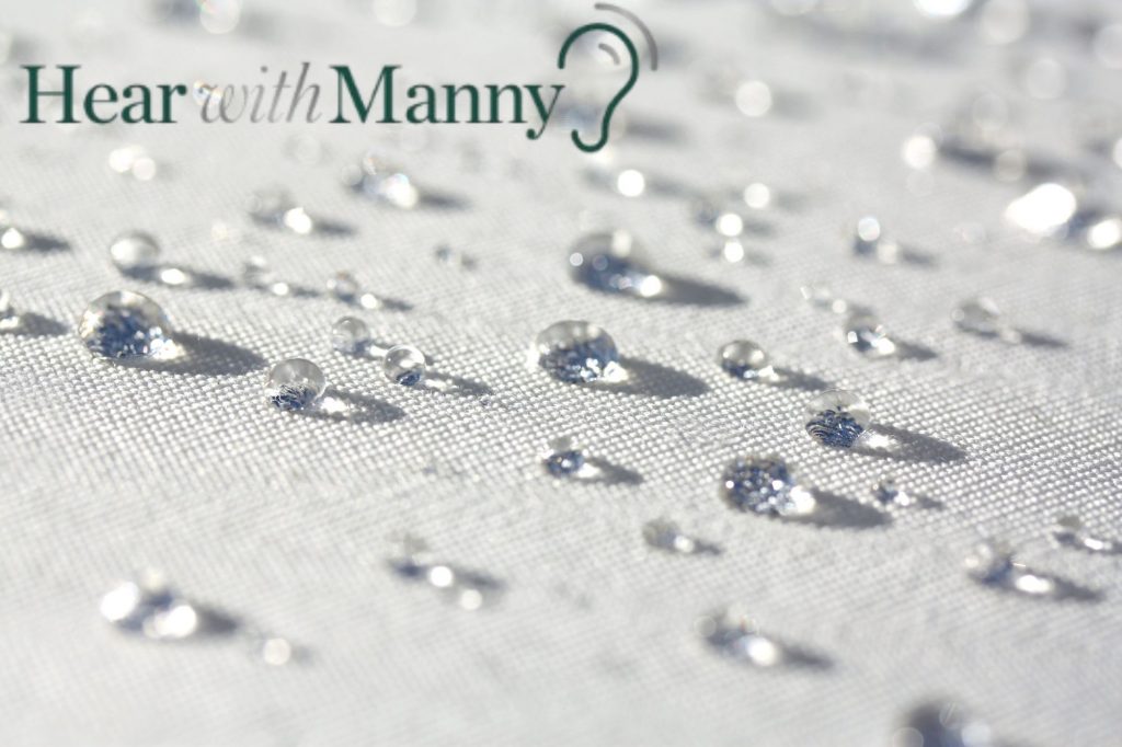 water droplets on a white cloth
